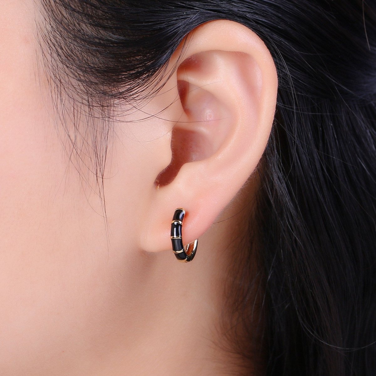 Dainty Huggie Earring Colorful Enamel Pastel Color Earring for Everyday wear 15mm earrings T-164 to T-174