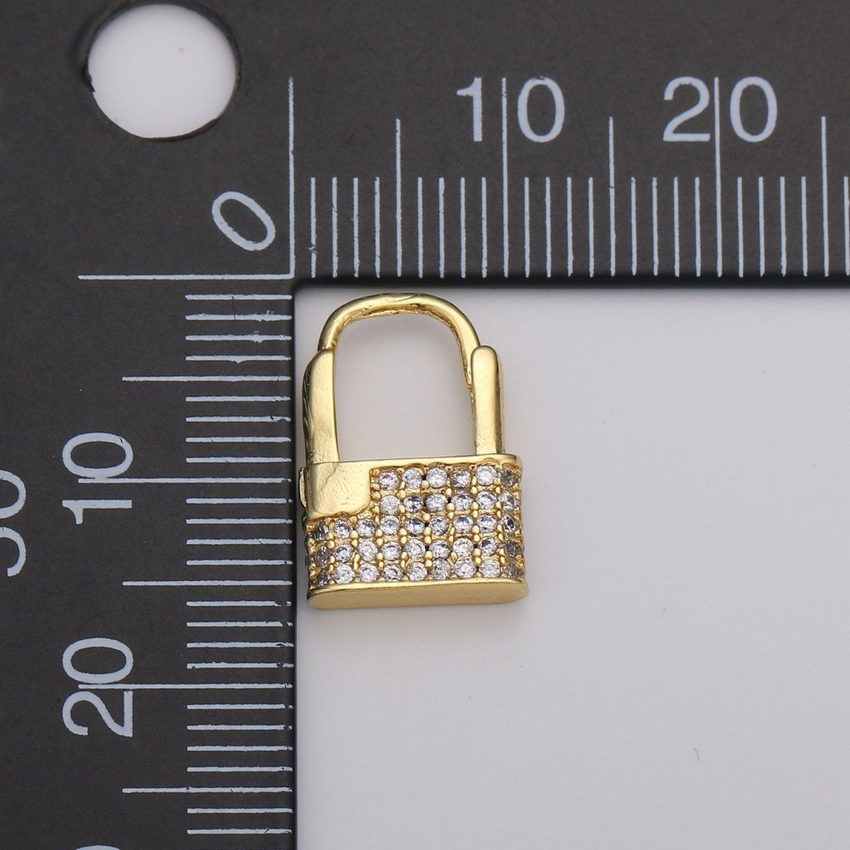 Dainty Huggie padlock Earrings, CZ Hoop Earrings, Gold Hoop PADLOCK Earrings, Micro Pave gold lock earrings, Love Lock Jewelry K-593