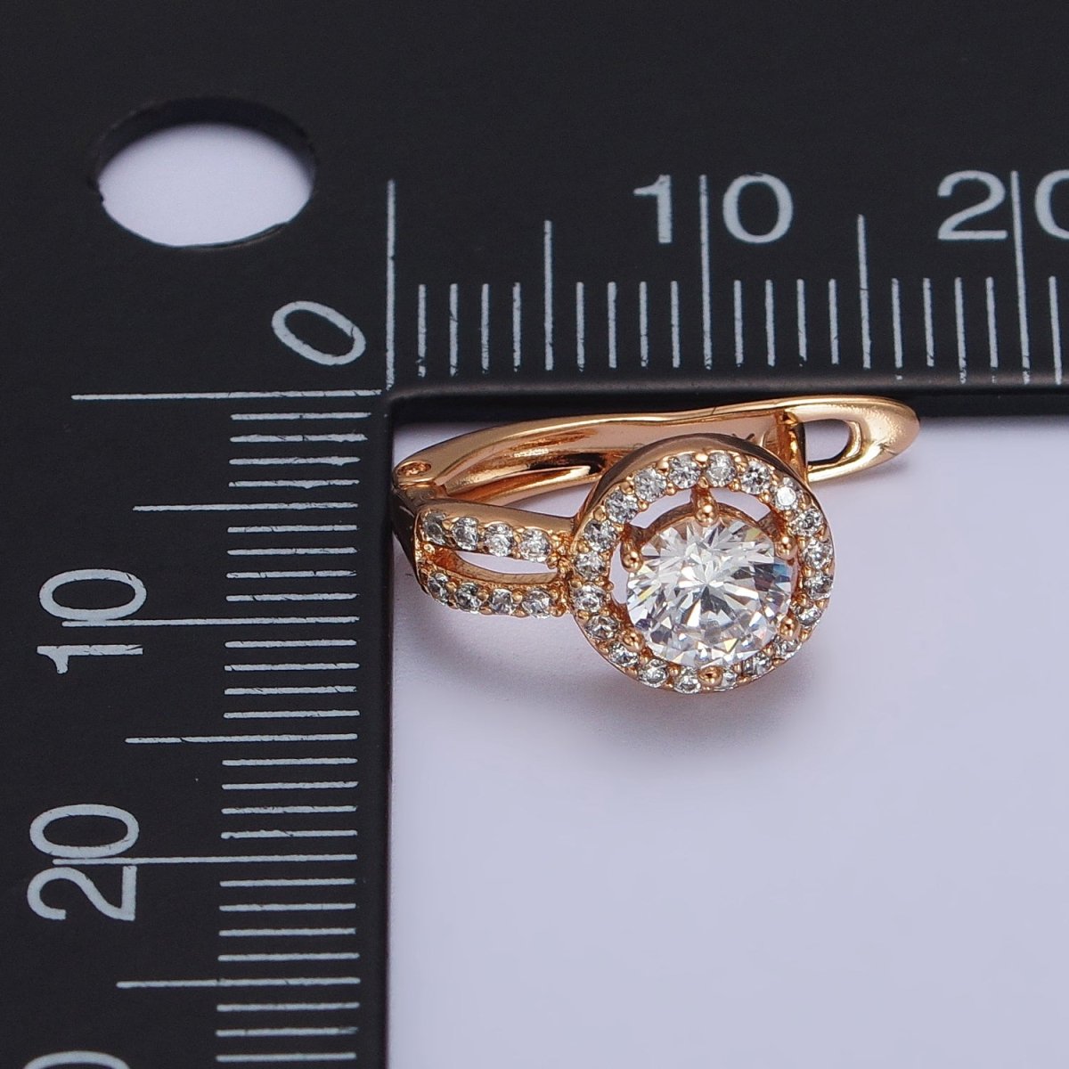Dainty Huggie Round CZ Stone Micro Pave Cz Earring in 18k Gold Filled AB1081