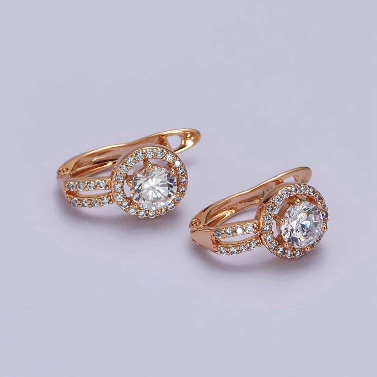 Dainty Huggie Round CZ Stone Micro Pave Cz Earring in 18k Gold Filled AB1081