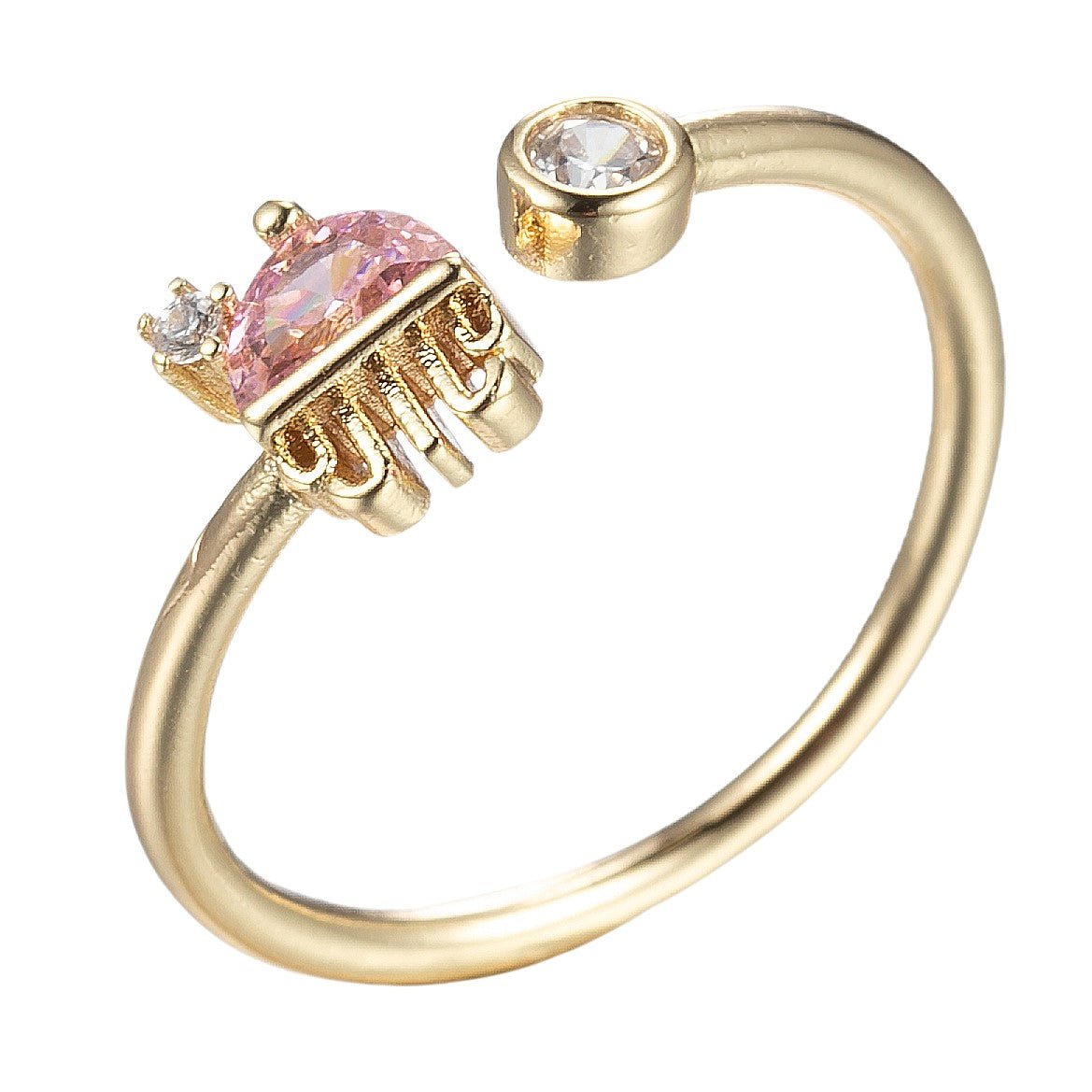 Dainty Jelly Fish Ring Gold Open Jellyfish Ring Stacking jewelry O-984