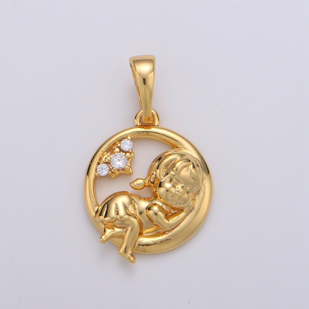 Dainty Little Girl Gold Filled Pendants  J-086