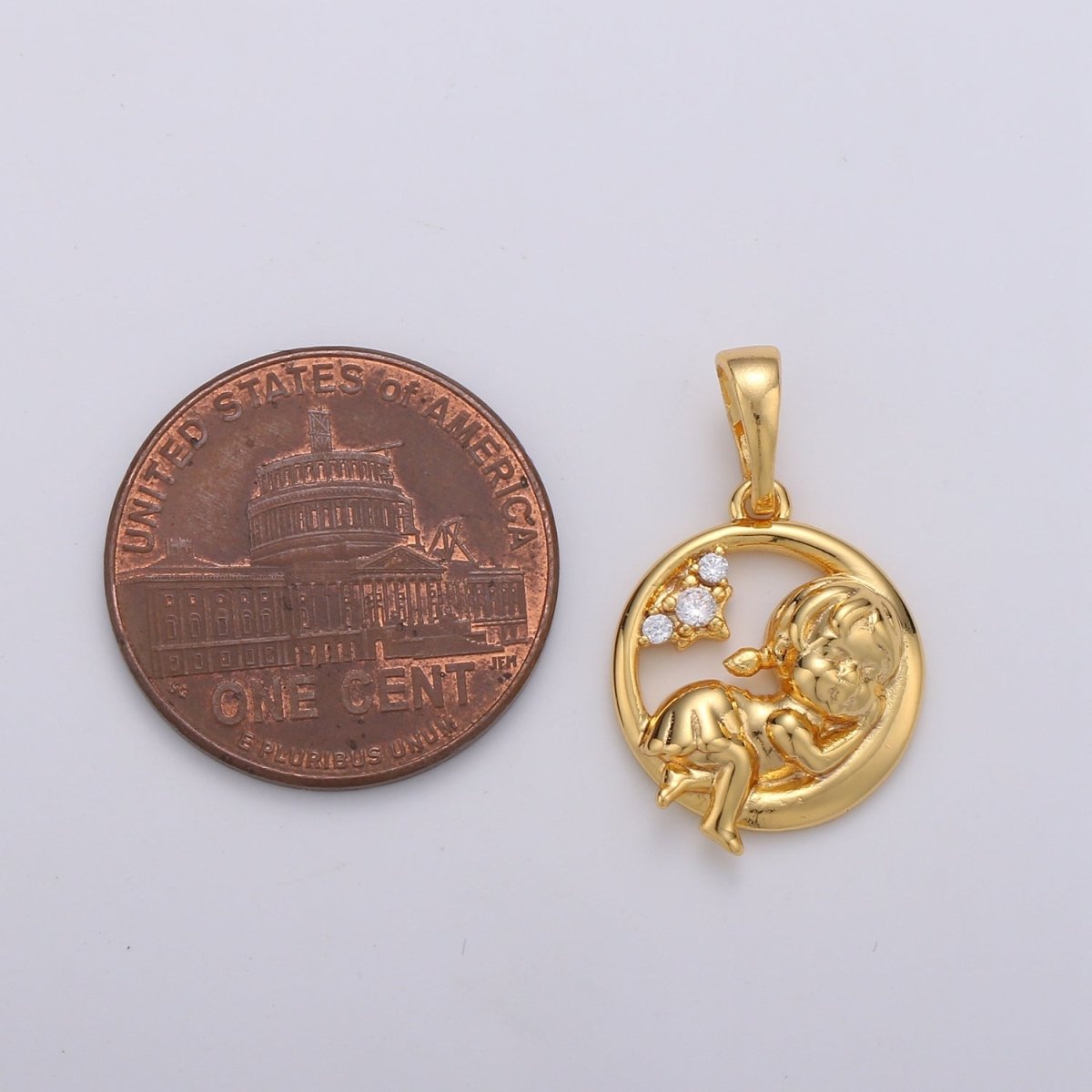 Dainty Little Girl Gold Filled Pendants  J-086