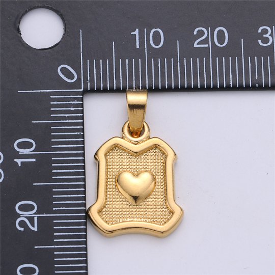 Dainty Love Heart Medallion Pendant Gold Filled Heart Pendant Gold Heart Necklace, Medallion for Necklace Bracelet Earring Making Supply I-157