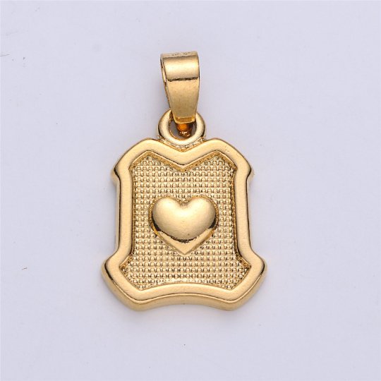 Dainty Love Heart Medallion Pendant Gold Filled Heart Pendant Gold Heart Necklace, Medallion for Necklace Bracelet Earring Making Supply I-157