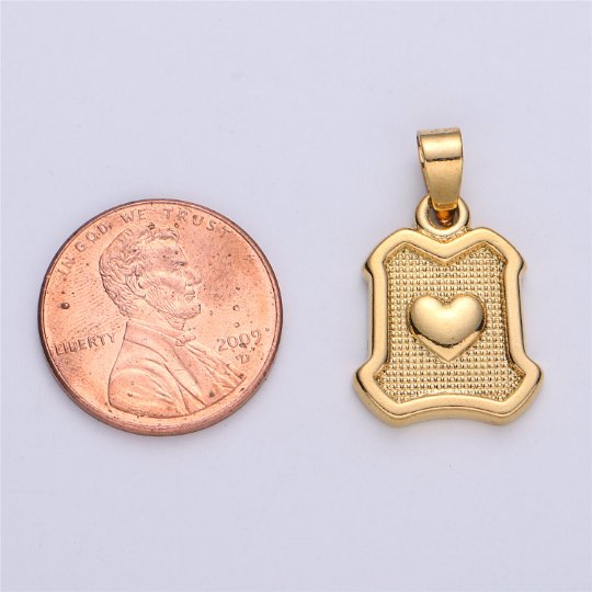 Dainty Love Heart Medallion Pendant Gold Filled Heart Pendant Gold Heart Necklace, Medallion for Necklace Bracelet Earring Making Supply I-157