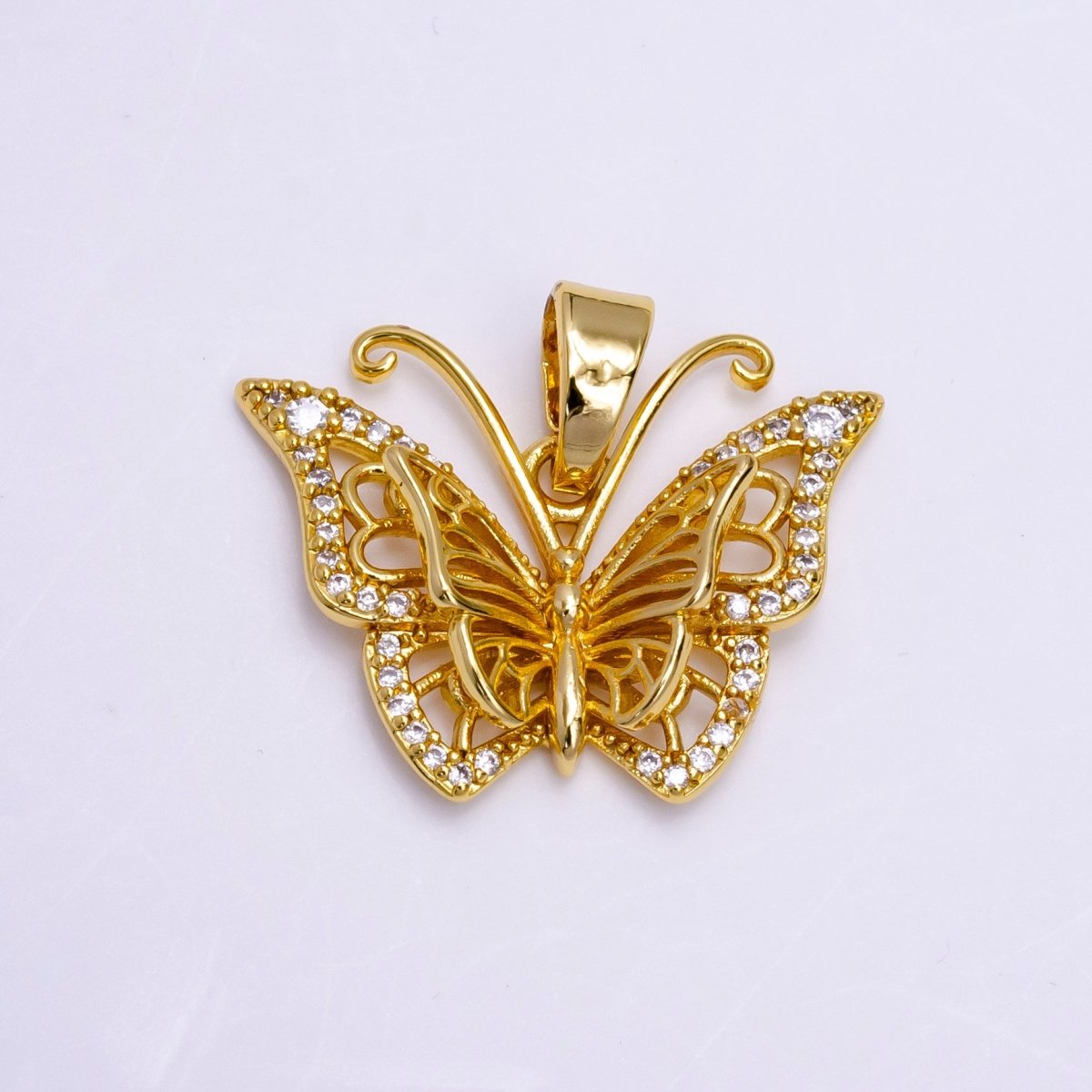 Dainty Mariposa butterfly Charm Cubic Monarch Pendant AA-750
