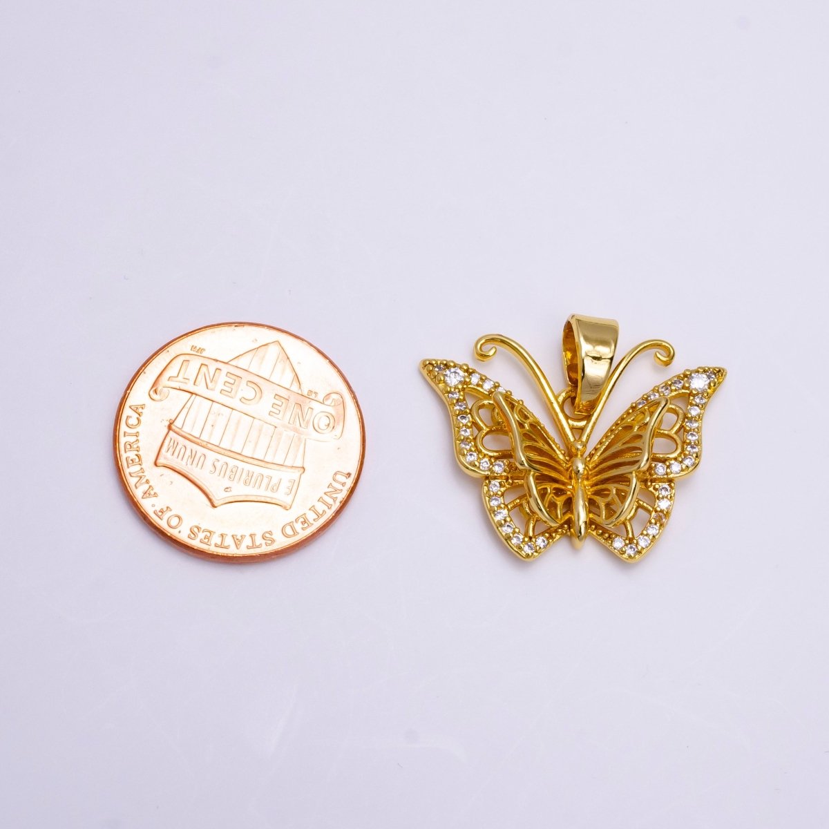 Dainty Mariposa butterfly Charm Cubic Monarch Pendant AA-750