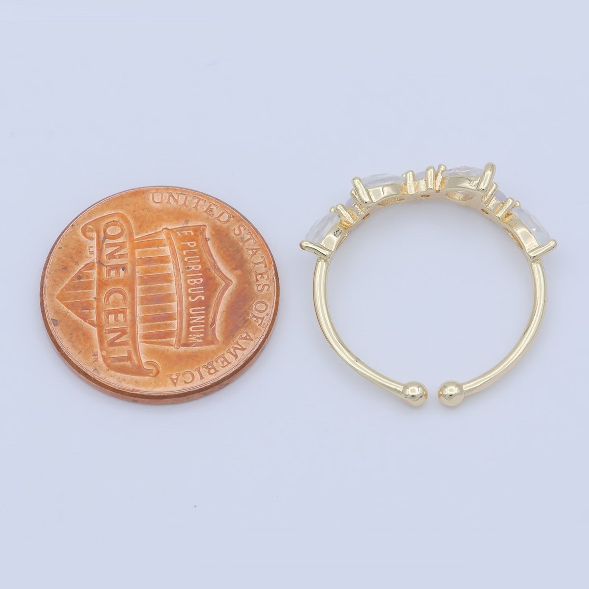Dainty Marquise Ring, Minimalist Jewelry, CZ ring, stackable ring, Open Adjustable ring, thin gold ring, stacking R-141