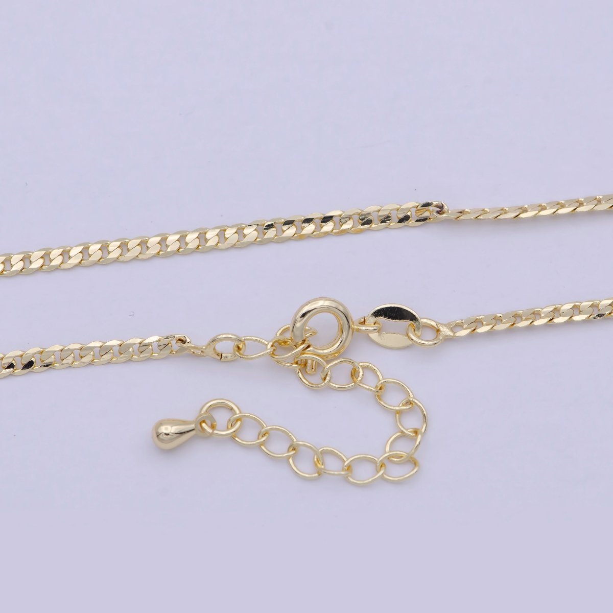 Dainty Miami Cuban Gold Curb Link Chain, 2.2mm 18K Gold filled Chain Necklace• Gold Necklace Gold filled Layer Necklace | WA-829 Clearance Pricing
