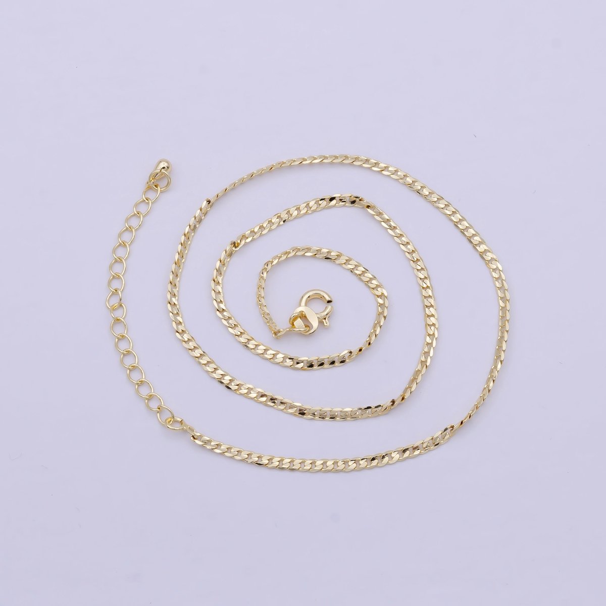 Dainty Miami Cuban Gold Curb Link Chain, 2.2mm 18K Gold filled Chain Necklace• Gold Necklace Gold filled Layer Necklace | WA-829 Clearance Pricing