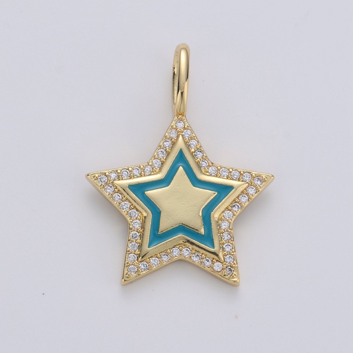 Dainty Micro Pave Star Charm 14K Gold Filled Star Pendant Enamel Star Charm for Bracelet, Necklace, Earring Component D-107 TO D-109