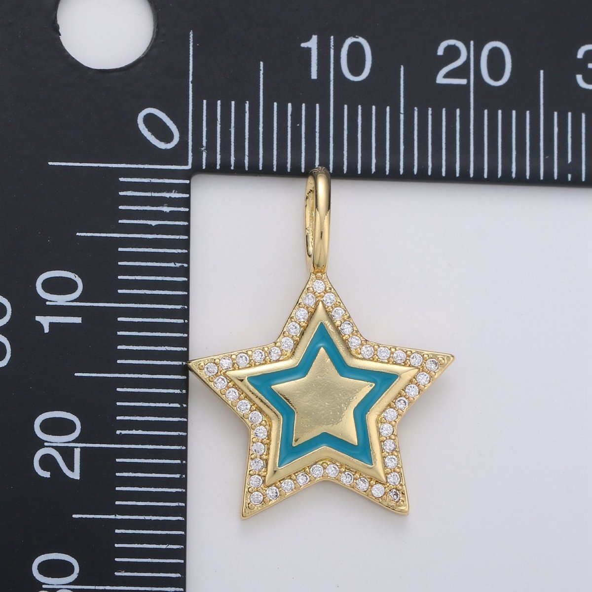 Dainty Micro Pave Star Charm 14K Gold Filled Star Pendant Enamel Star Charm for Bracelet, Necklace, Earring Component D-107 TO D-109