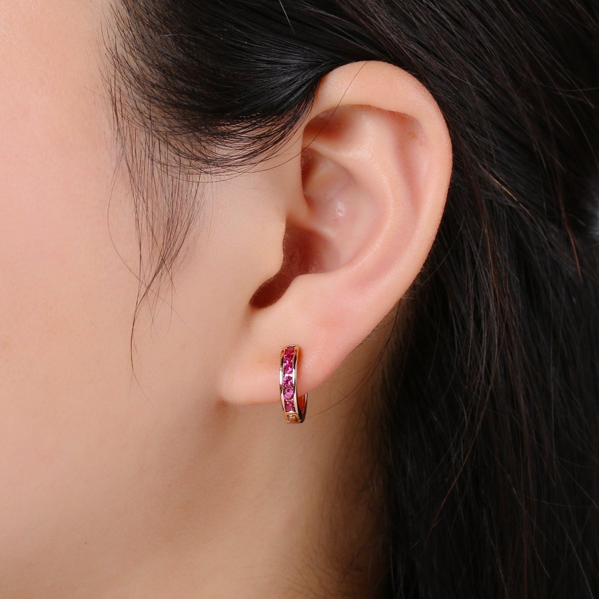Dainty Minimalist Cz Earring Gold Filled Huggie Earring Everyday Wear Jewelry P-178 P-179