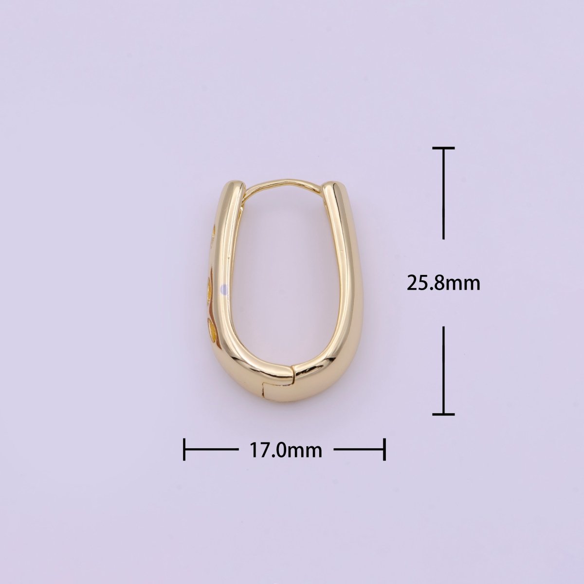 Dainty Minimalist Gold Filled Oblong Oval Hoop Earrings |AD-115