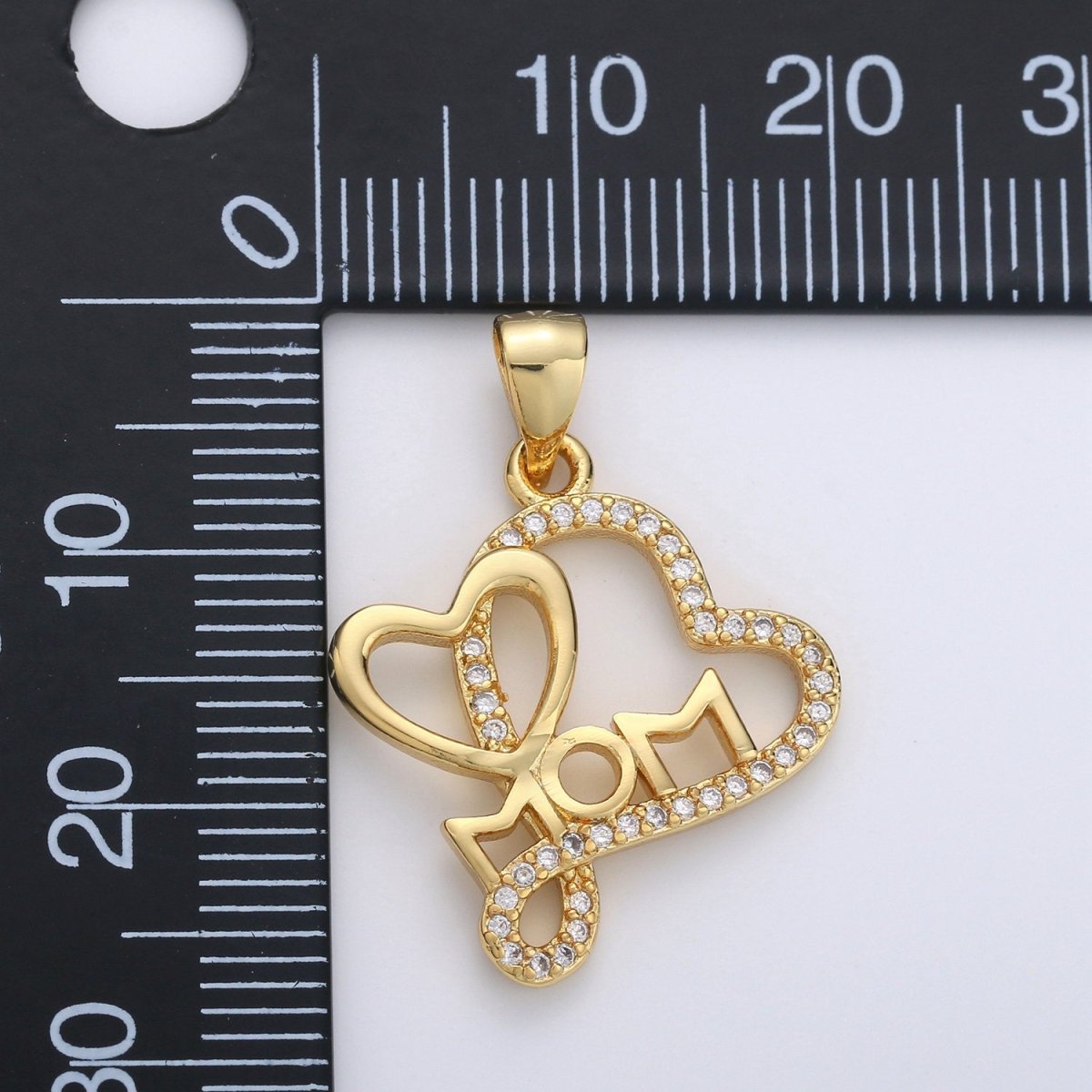 Dainty Mom Charm Pendant, Mother's Day Charms Pendants, Mom Heart, 14k  Gold Filled Charm Micro Pave Mom Charm Dangle Pendant I-669