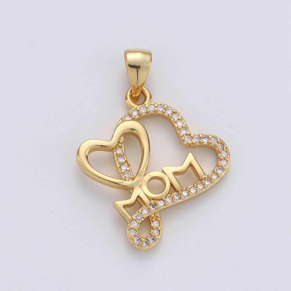 Dainty Mom Charm Pendant, Mother's Day Charms Pendants, Mom Heart, 14k  Gold Filled Charm Micro Pave Mom Charm Dangle Pendant I-669