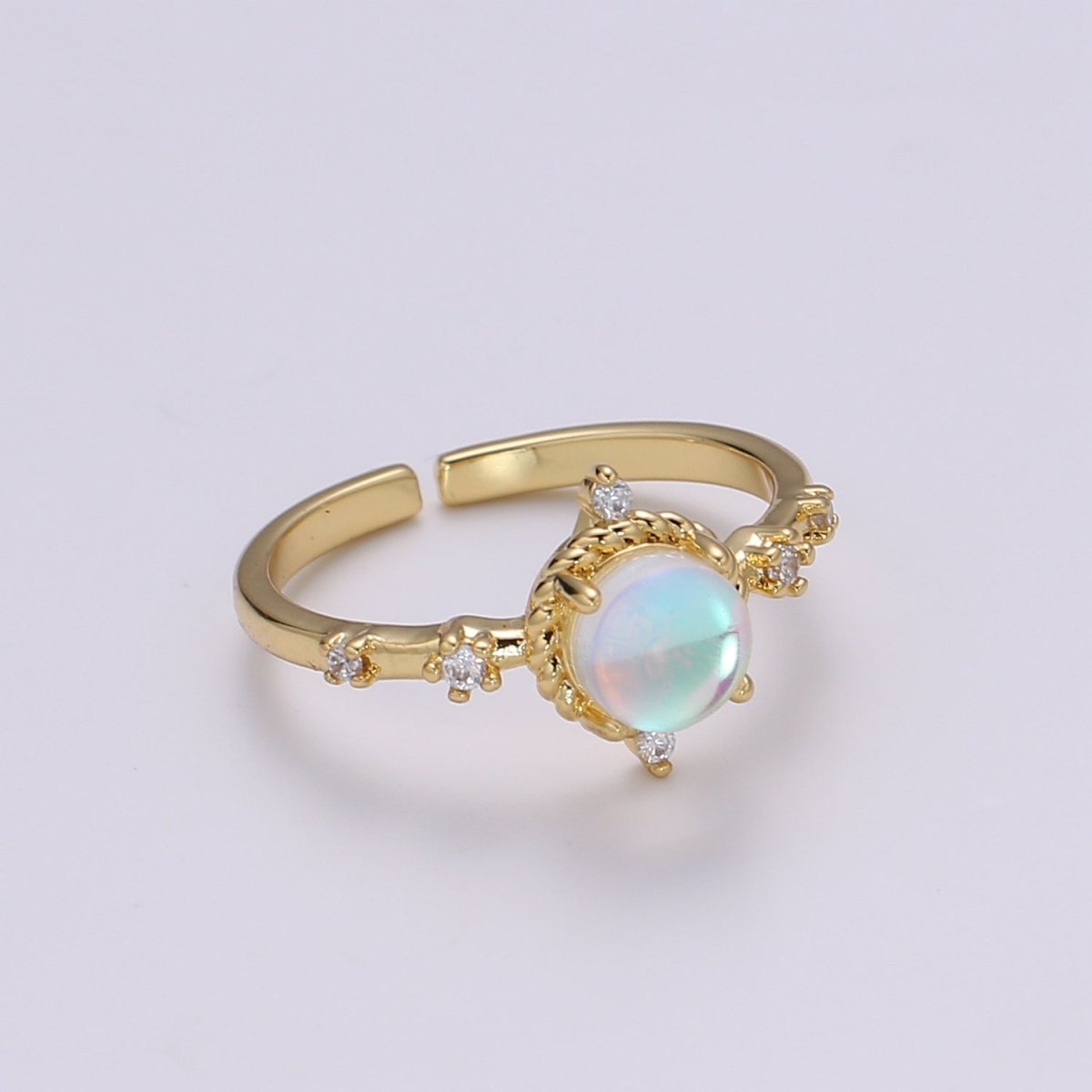 Dainty Monstone Ring Celestial Ring Minimalist Crystal Ring Statement Ring Adjustable Ring Stacking Ring Girlfriend Gift R-336