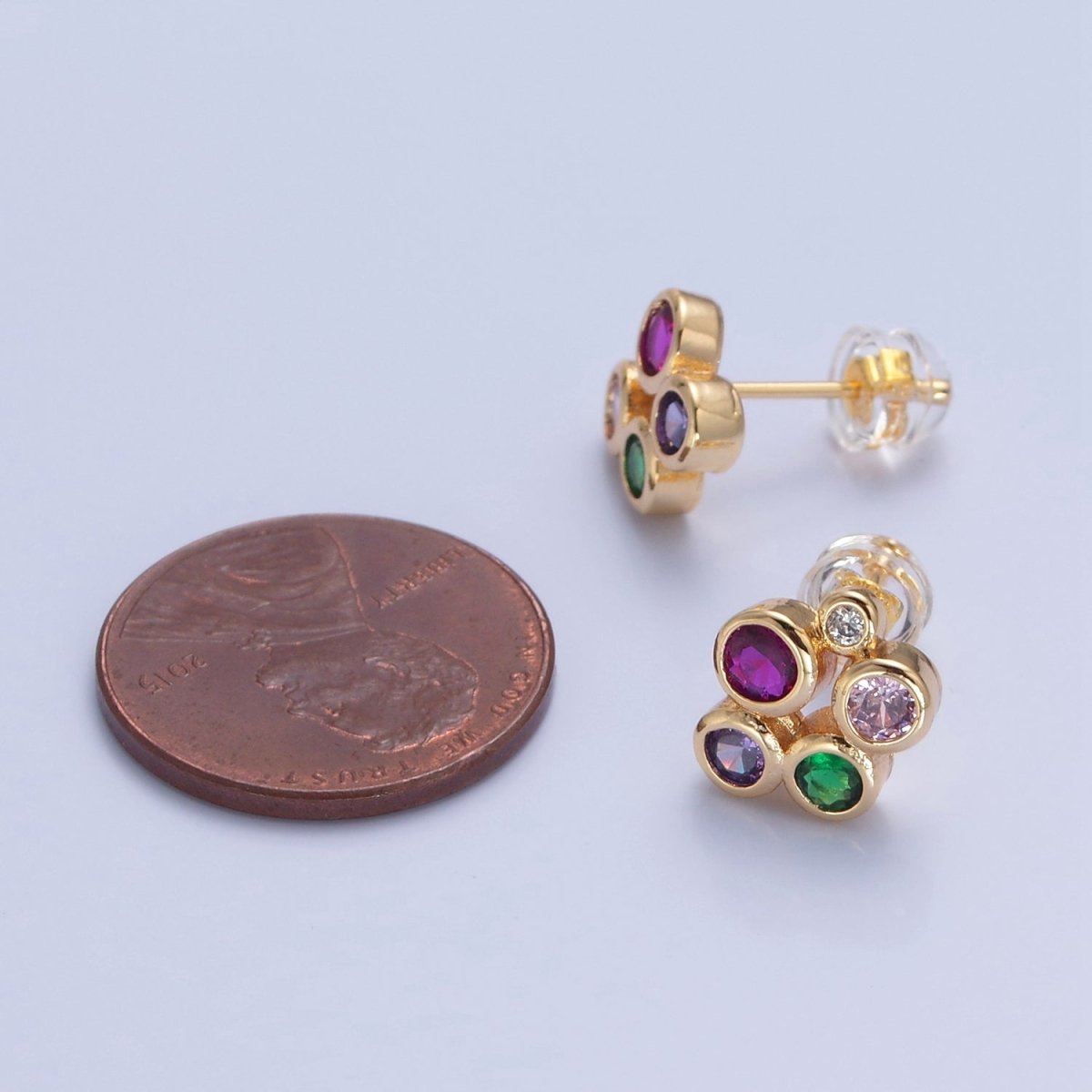 Dainty Multi Color Bubble Stud Earring T-498