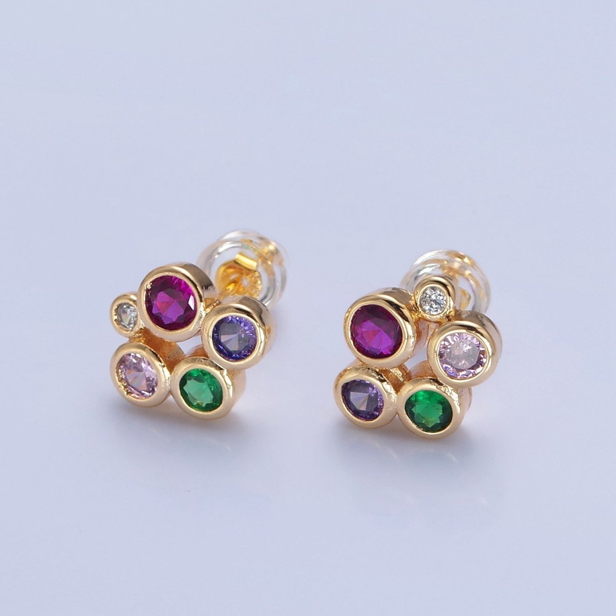 Dainty Multi Color Bubble Stud Earring T-498