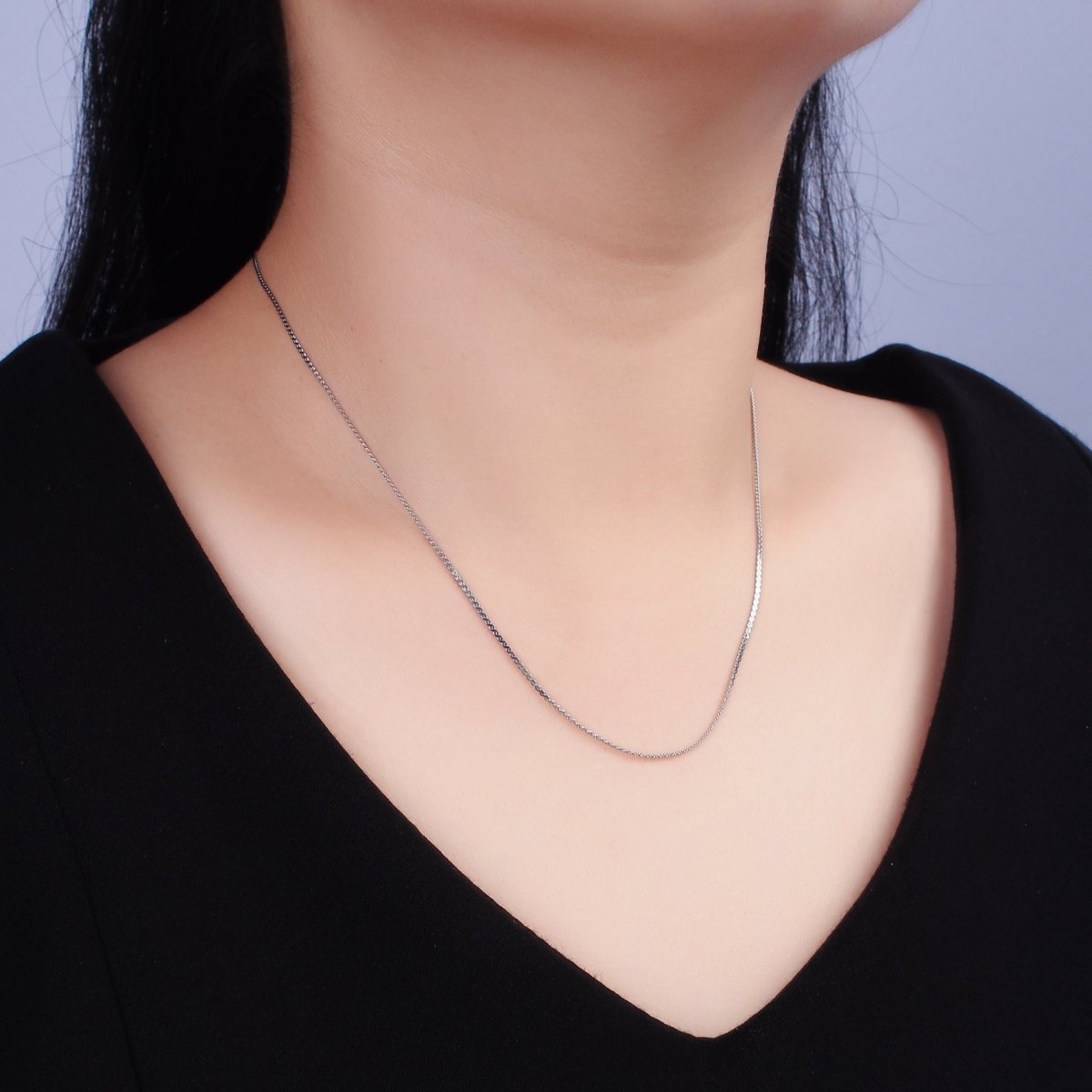 Dainty Nugget Tinsel Serpentine Chain Necklace for Women Stainless Steel Necklace 18 inch long | WA-2104 Clearance Pricing