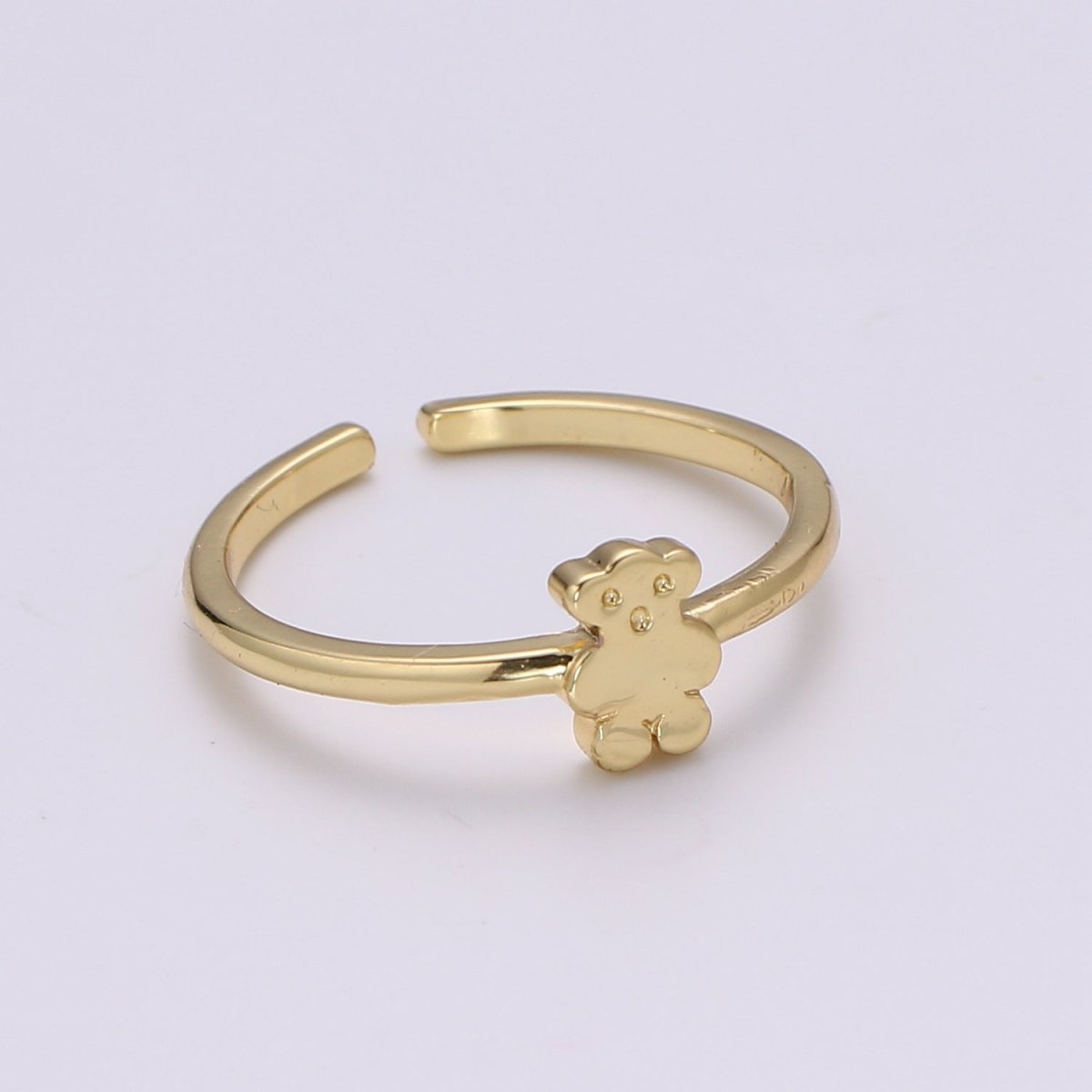 Dainty Open Ring Adjustable Cute Teddy Bear Ring Dainty Animal Toy Ring Romantic Love Stackable Ring for Kids Daughter Jewelry Gift Idea