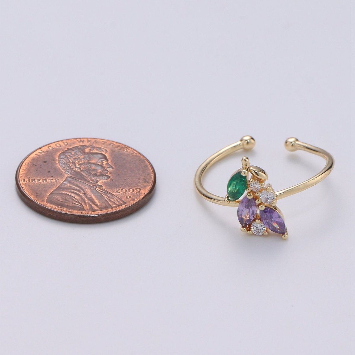 Dainty Open Rings | Simple Gold Ring | Minimalist Ring | Layered Ring | Lavender Spring Flower Ring Gift for Her | Thin Open Gold Ring R-066
