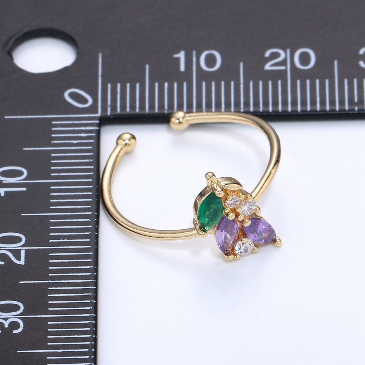 Dainty Open Rings | Simple Gold Ring | Minimalist Ring | Layered Ring | Lavender Spring Flower Ring Gift for Her | Thin Open Gold Ring R-066