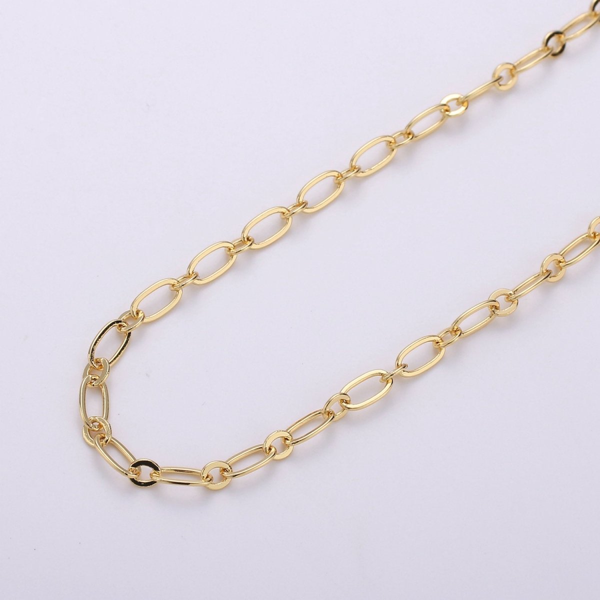 Dainty Oval CABLE Chain 4x7mm in 24K Gold Filled Bulk Unfinished CABLE Chain | ROLL-152