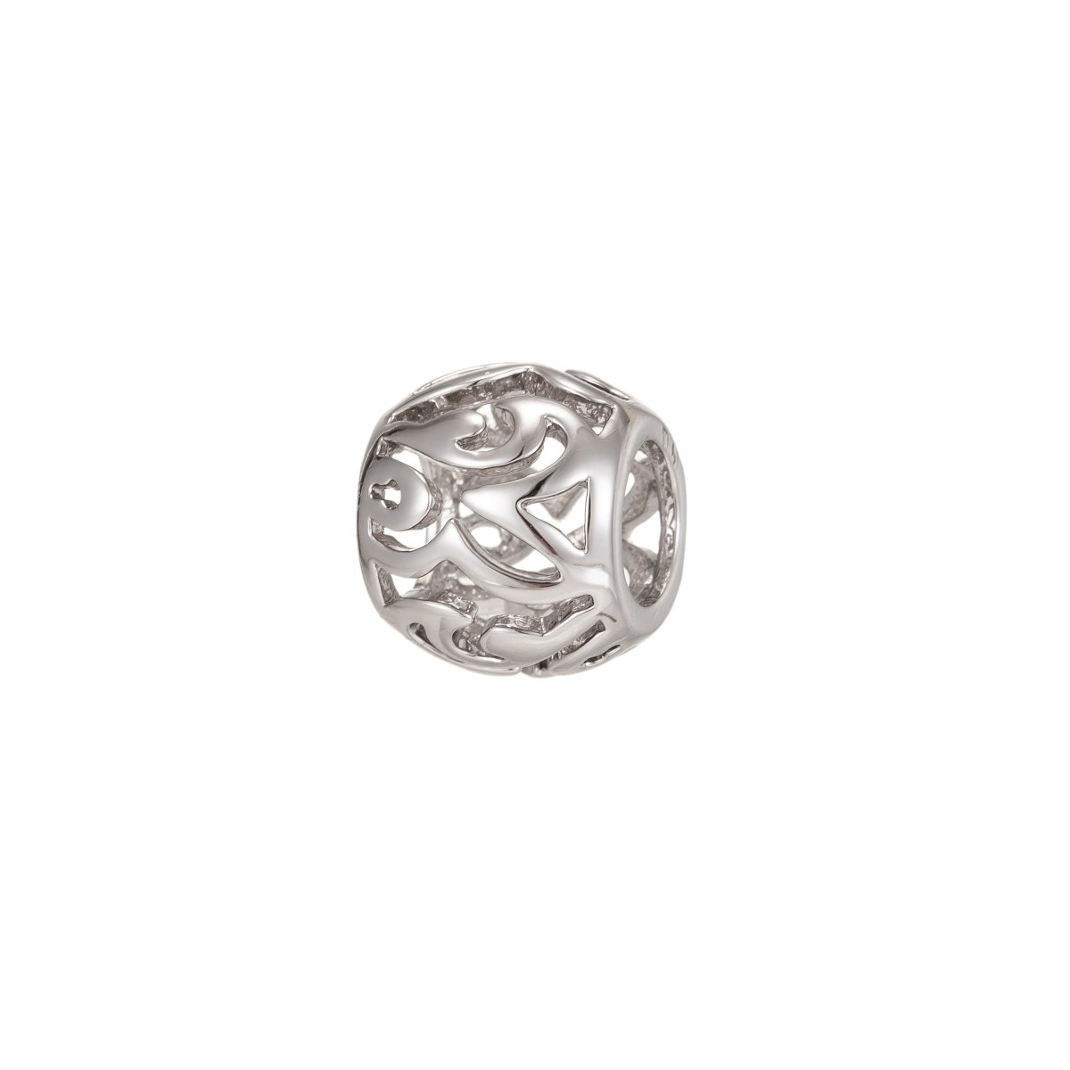 Dainty Pure Silver Ornamented Beads, Gold Filled Silver Art Jewelry Making Beads B-195