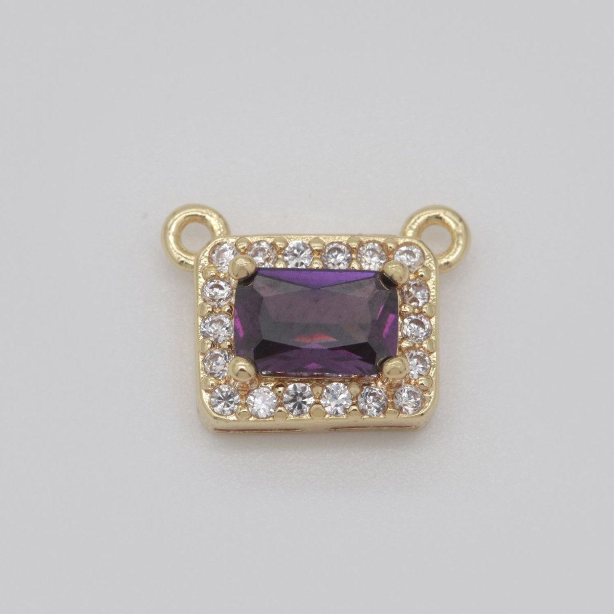 Dainty Rectangle Charm Connector Cubic Geometric Cz Colorful Link Connector for Necklace Bracelet Supply Y362 - Y367