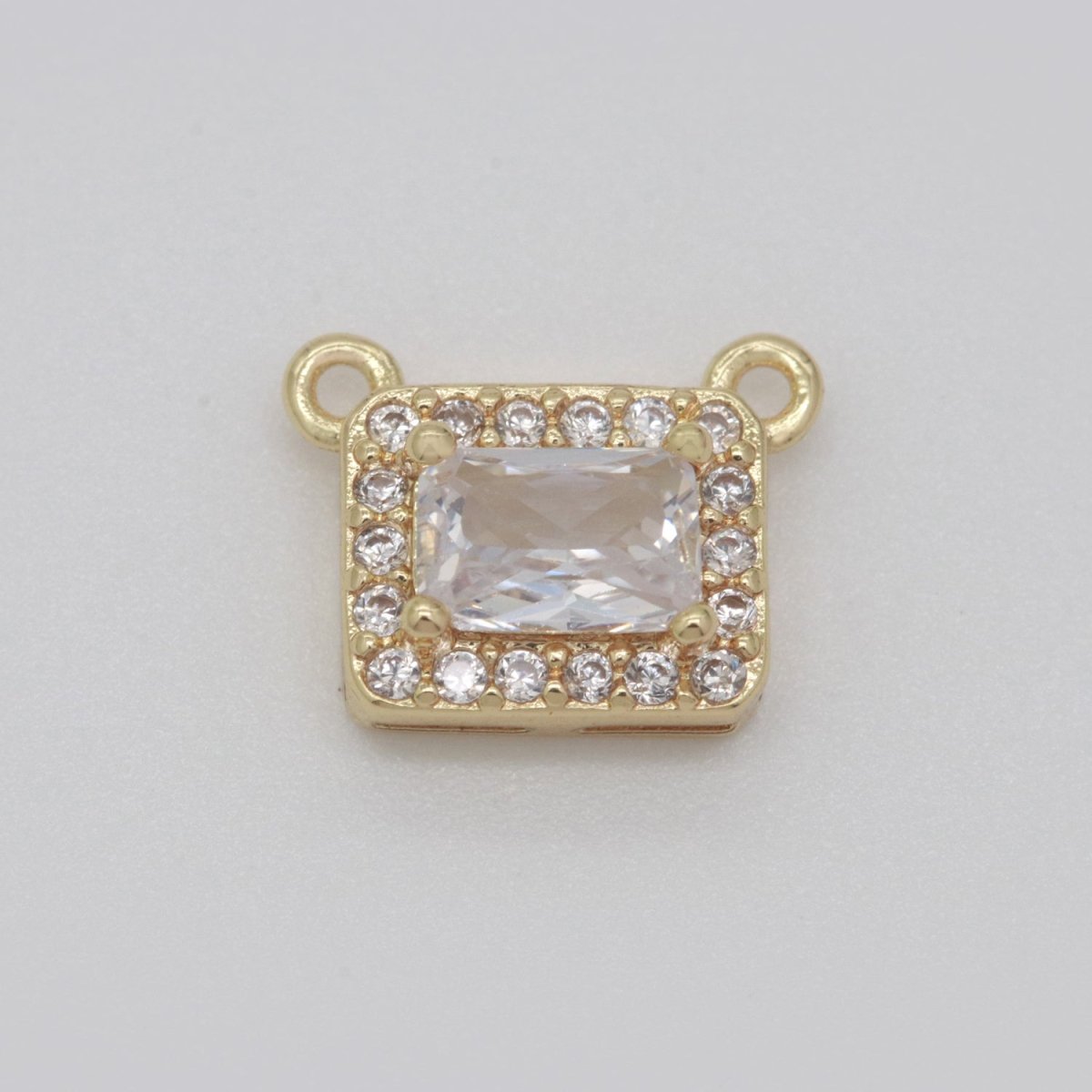 Dainty Rectangle Charm Connector Cubic Geometric Cz Colorful Link Connector for Necklace Bracelet Supply Y362 - Y367