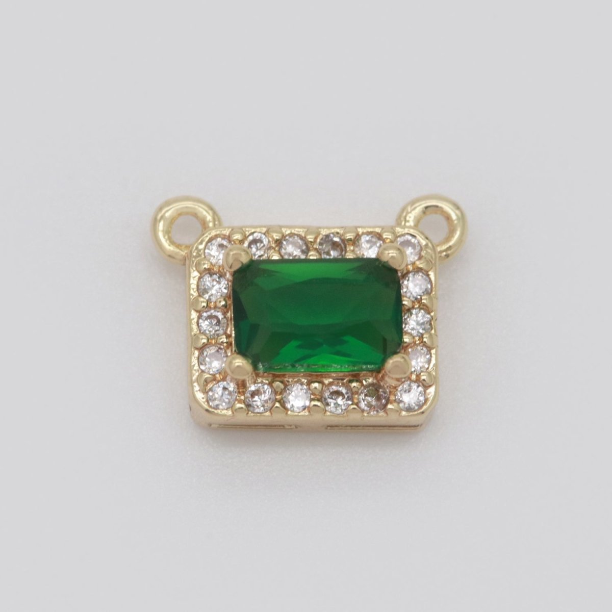 Dainty Rectangle Charm Connector Cubic Geometric Cz Colorful Link Connector for Necklace Bracelet Supply Y362 - Y367