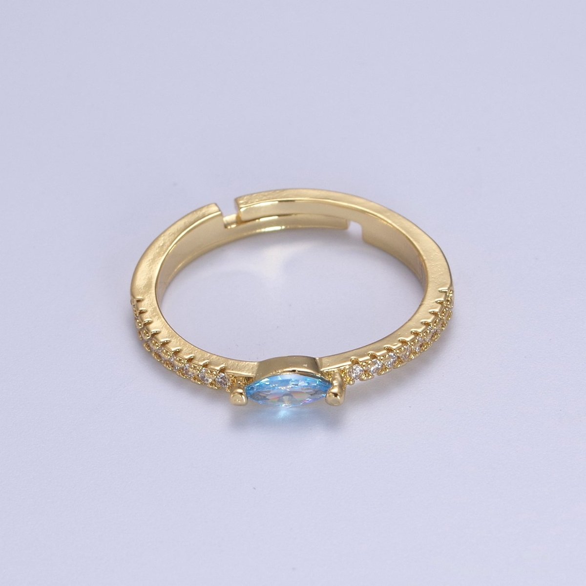 Dainty Ring, Gold Minimalist Ring, Stacking Ring, Green Purple Aqua CZ Diamond Gold Thin Ring, Gift for Her U-365, U-367