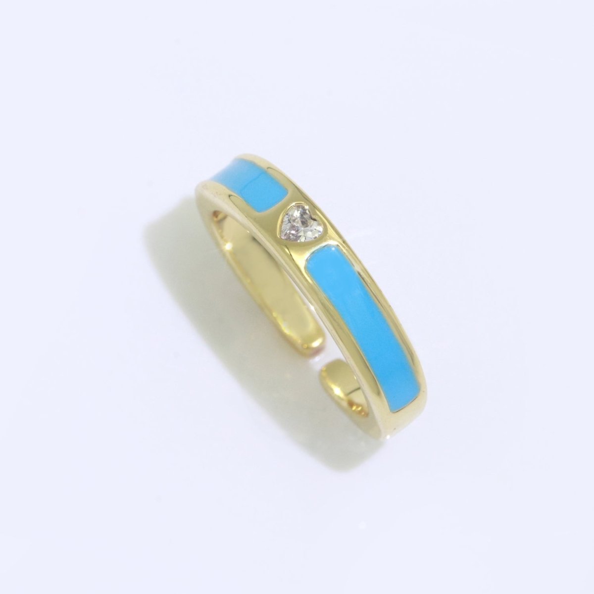 Dainty Ring Stackable Trendy Gold Fill micro pave ring, rainbow color enamel ring jewelry for gift S-148 ~ S-158