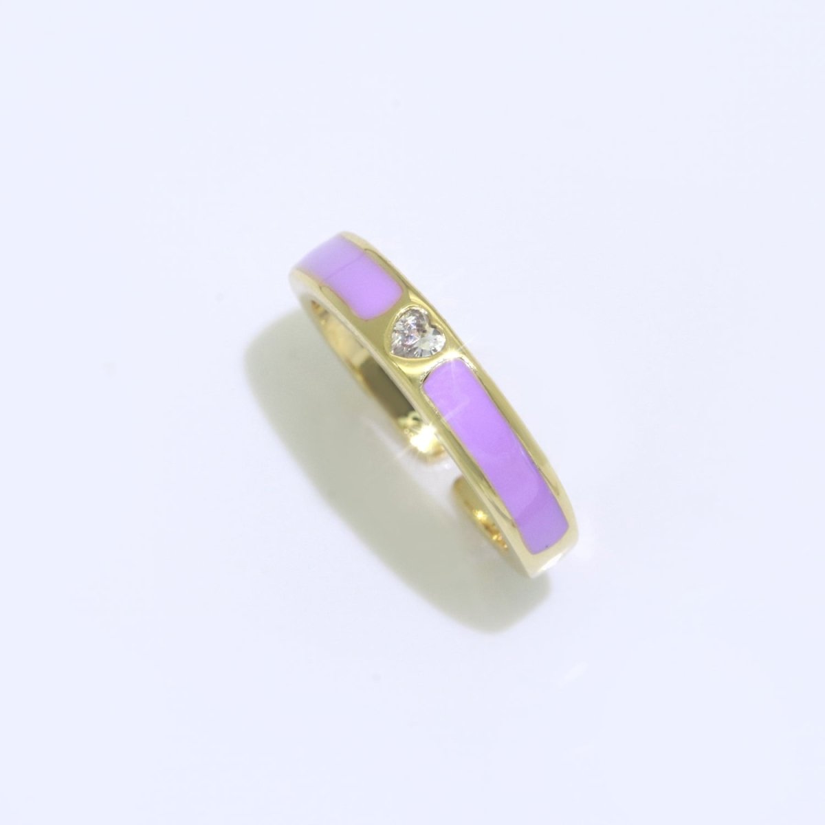 Dainty Ring Stackable Trendy Gold Fill micro pave ring, rainbow color enamel ring jewelry for gift S-148 ~ S-158