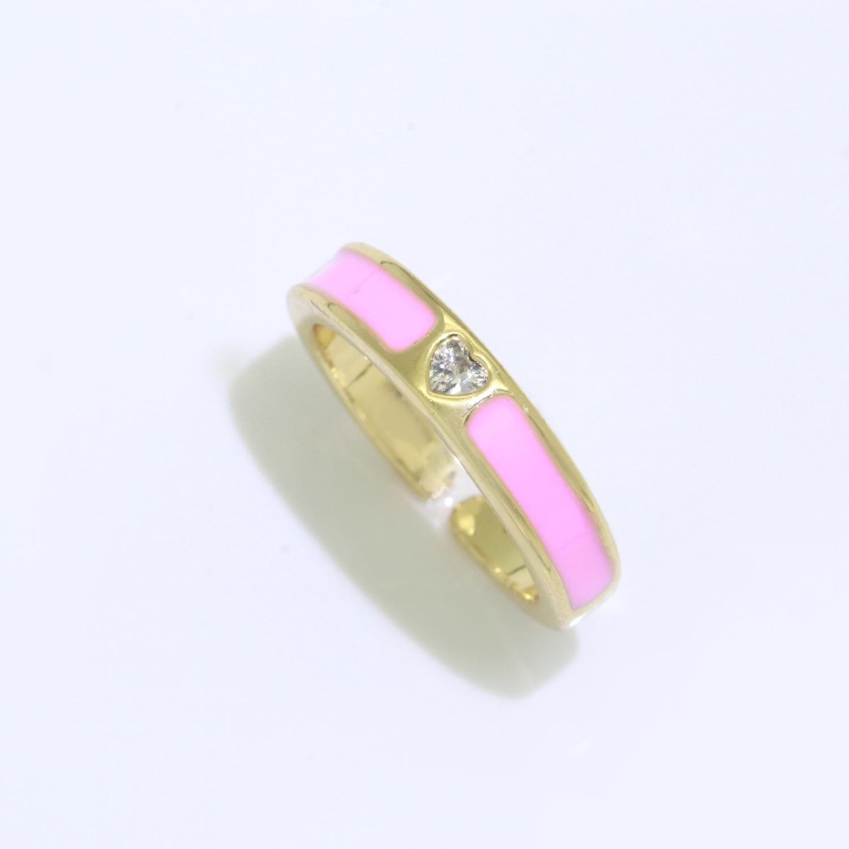 Dainty Ring Stackable Trendy Gold Fill micro pave ring, rainbow color enamel ring jewelry for gift S-148 ~ S-158
