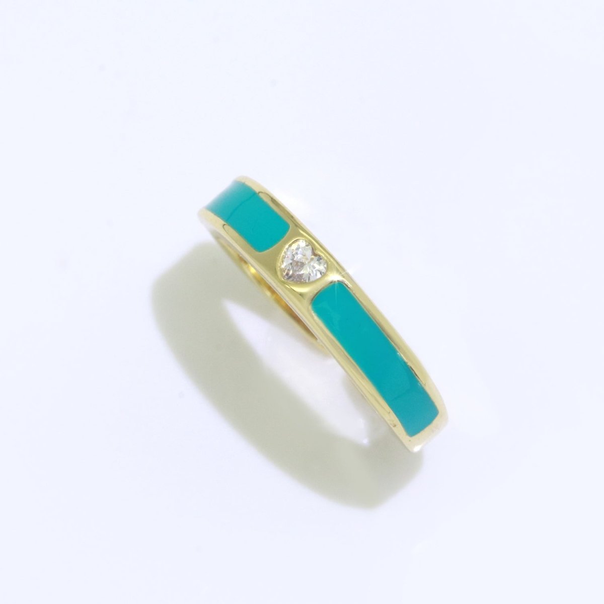 Dainty Ring Stackable Trendy Gold Fill micro pave ring, rainbow color enamel ring jewelry for gift S-148 ~ S-158