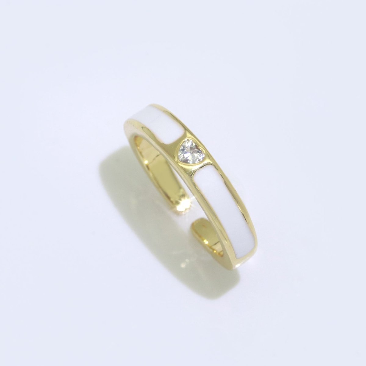 Dainty Ring Stackable Trendy Gold Fill micro pave ring, rainbow color enamel ring jewelry for gift S-148 ~ S-158