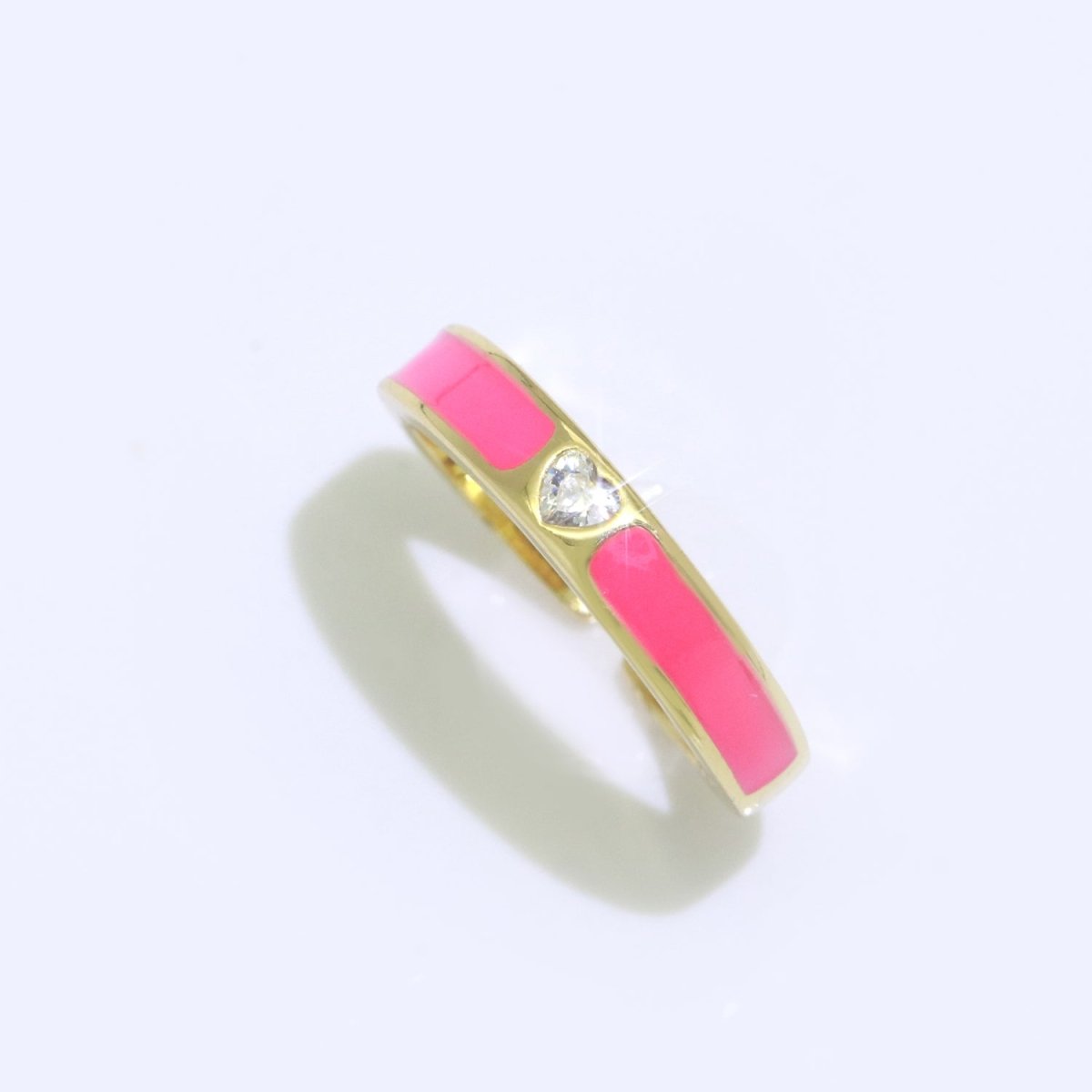 Dainty Ring Stackable Trendy Gold Fill micro pave ring, rainbow color enamel ring jewelry for gift S-148 ~ S-158