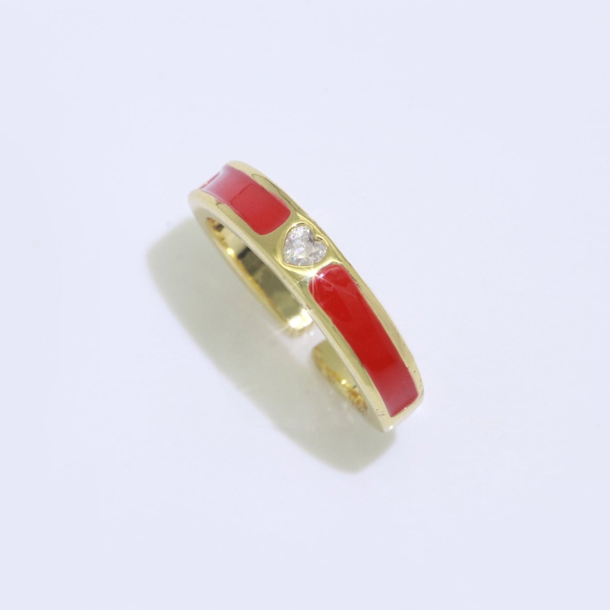 Dainty Ring Stackable Trendy Gold Fill micro pave ring, rainbow color enamel ring jewelry for gift S-148 ~ S-158
