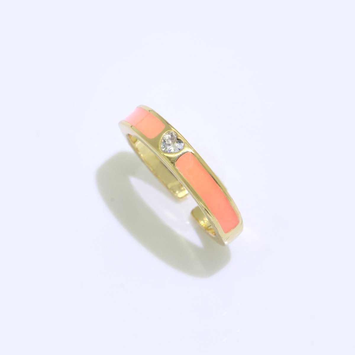 Dainty Ring Stackable Trendy Gold Fill micro pave ring, rainbow color enamel ring jewelry for gift S-148 ~ S-158