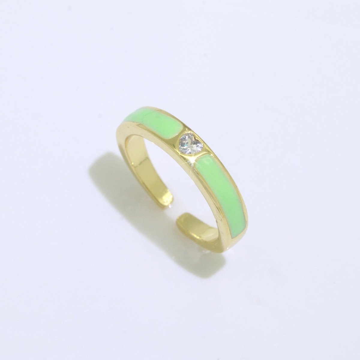 Dainty Ring Stackable Trendy Gold Fill micro pave ring, rainbow color enamel ring jewelry for gift S-148 ~ S-158