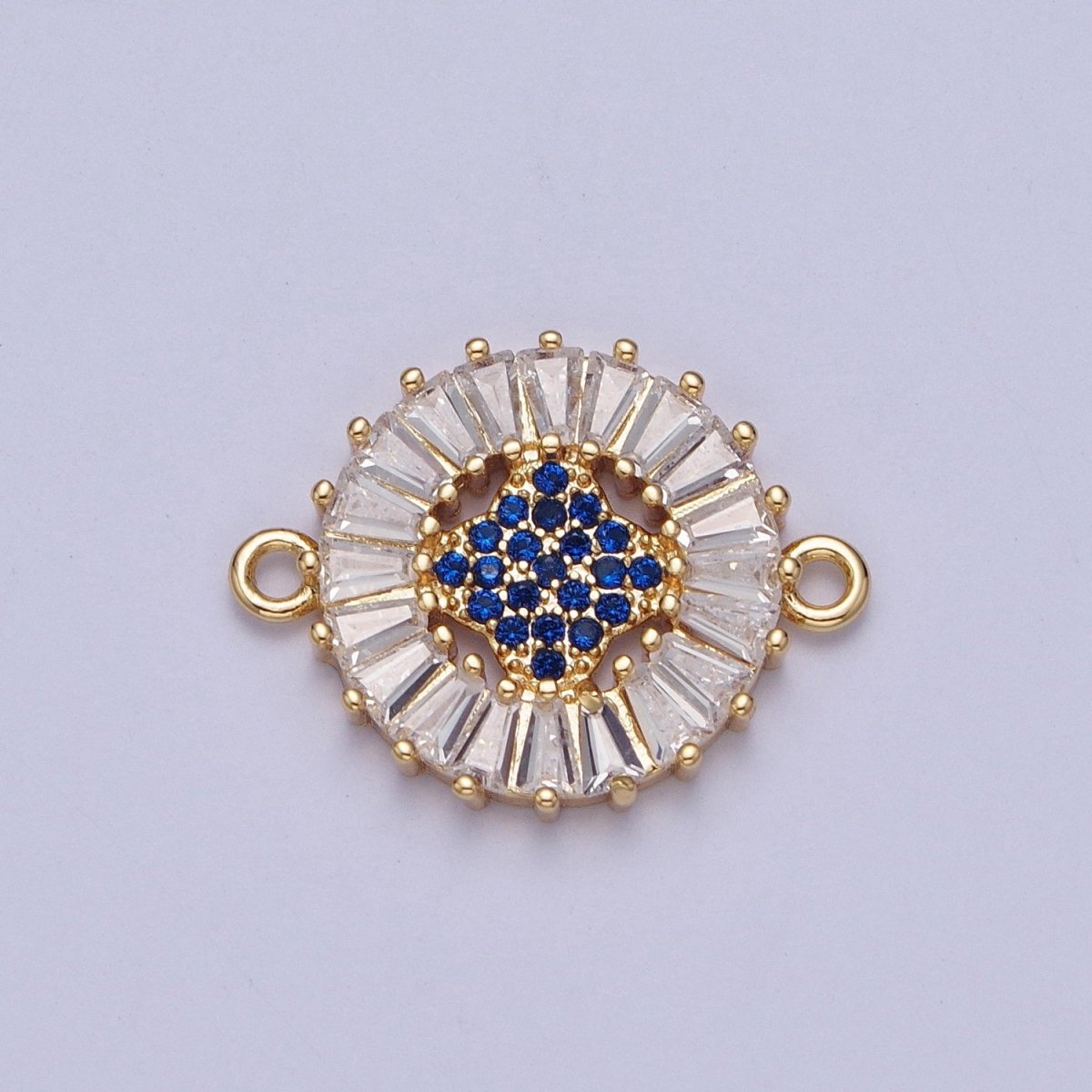 Dainty Round CZ Clover Gold Filled Charm Connector Clear Baguette Link Connector for Bracelet Necklace Supply F-322 F-356 F-417 F-437 F-464 F-483