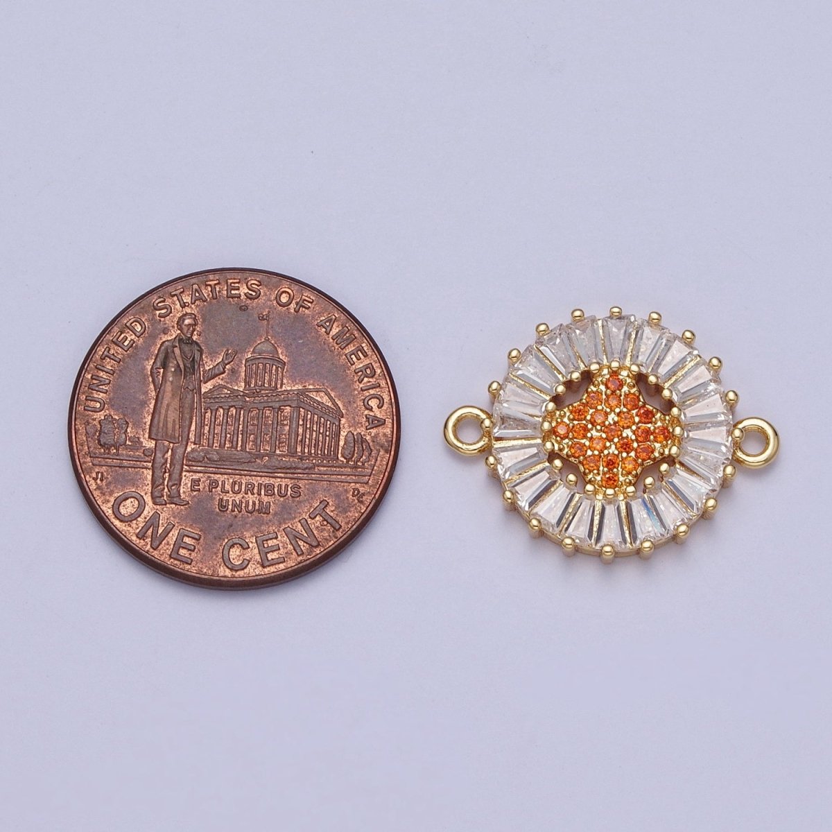 Dainty Round CZ Clover Gold Filled Charm Connector Clear Baguette Link Connector for Bracelet Necklace Supply F-322 F-356 F-417 F-437 F-464 F-483