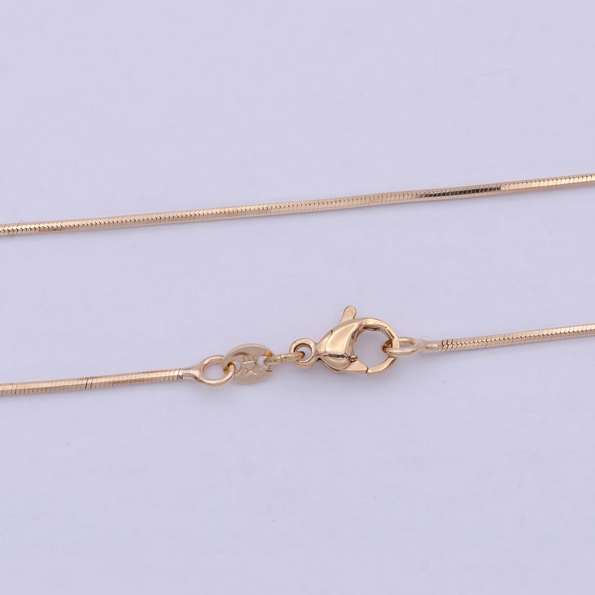 Dainty Round Snake Chain Herringbone Chain Necklace 17.5 Inch ready to wear | WA-800 Clearance Pricing