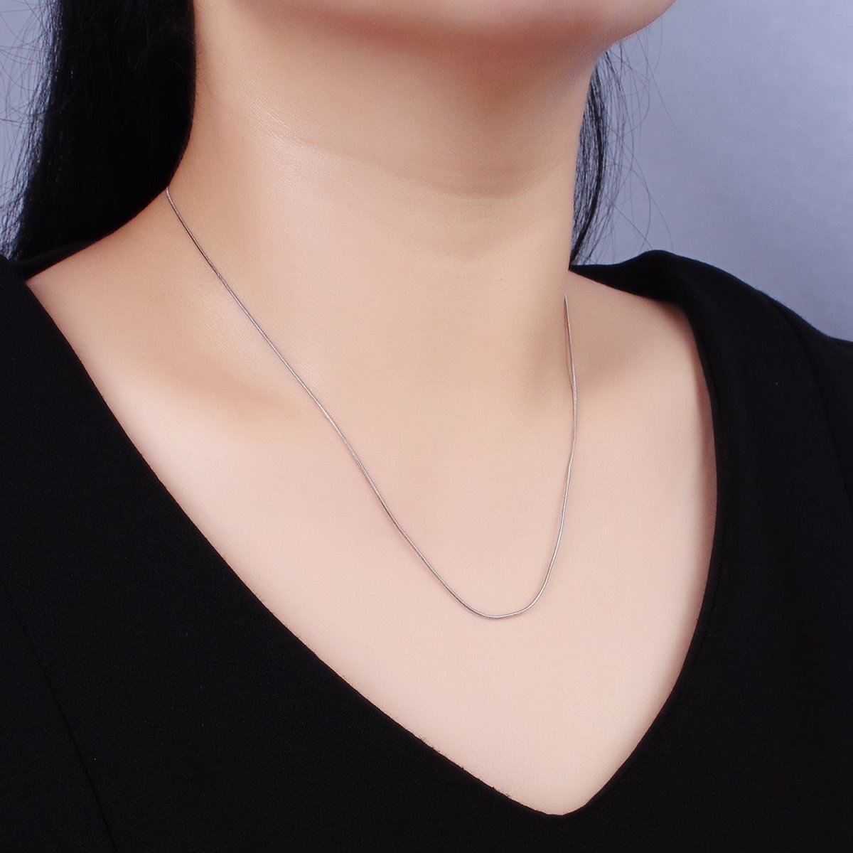 Dainty S925 Sterling Silver 0.7mm Snake Cocoon Chain 16 Inch + 2 inch Extender Chain Necklace | WA-2160 Clearance Pricing
