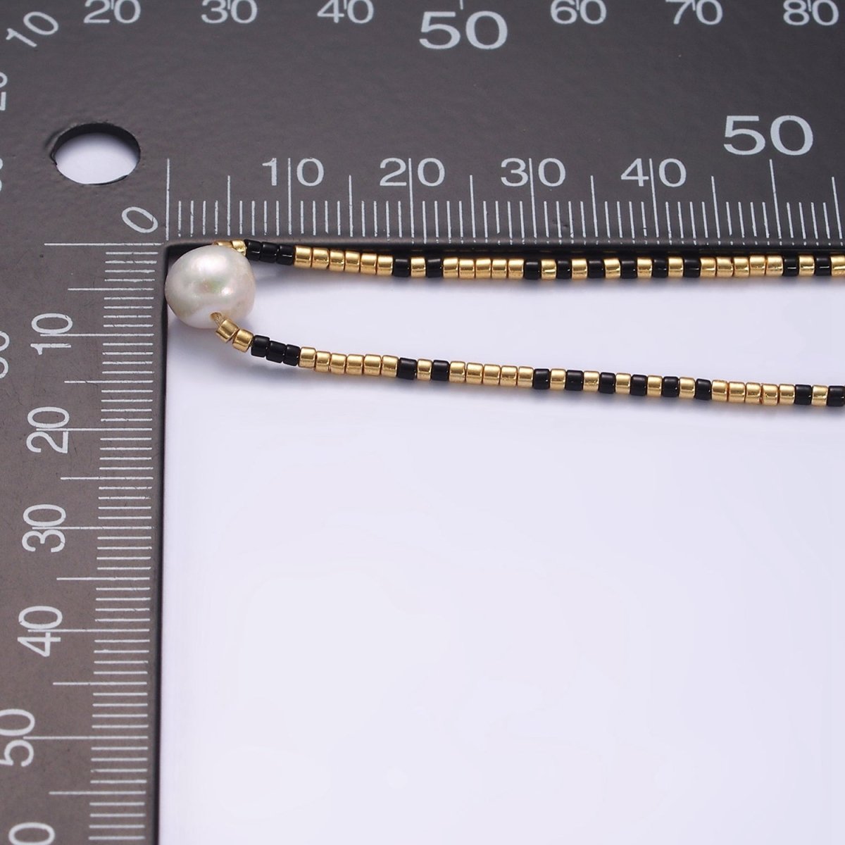 Dainty Shell Pearl Cord Bracelet with Gold Black Beaded Adjustable Bracelet | WA-2203 Clearance Pricing