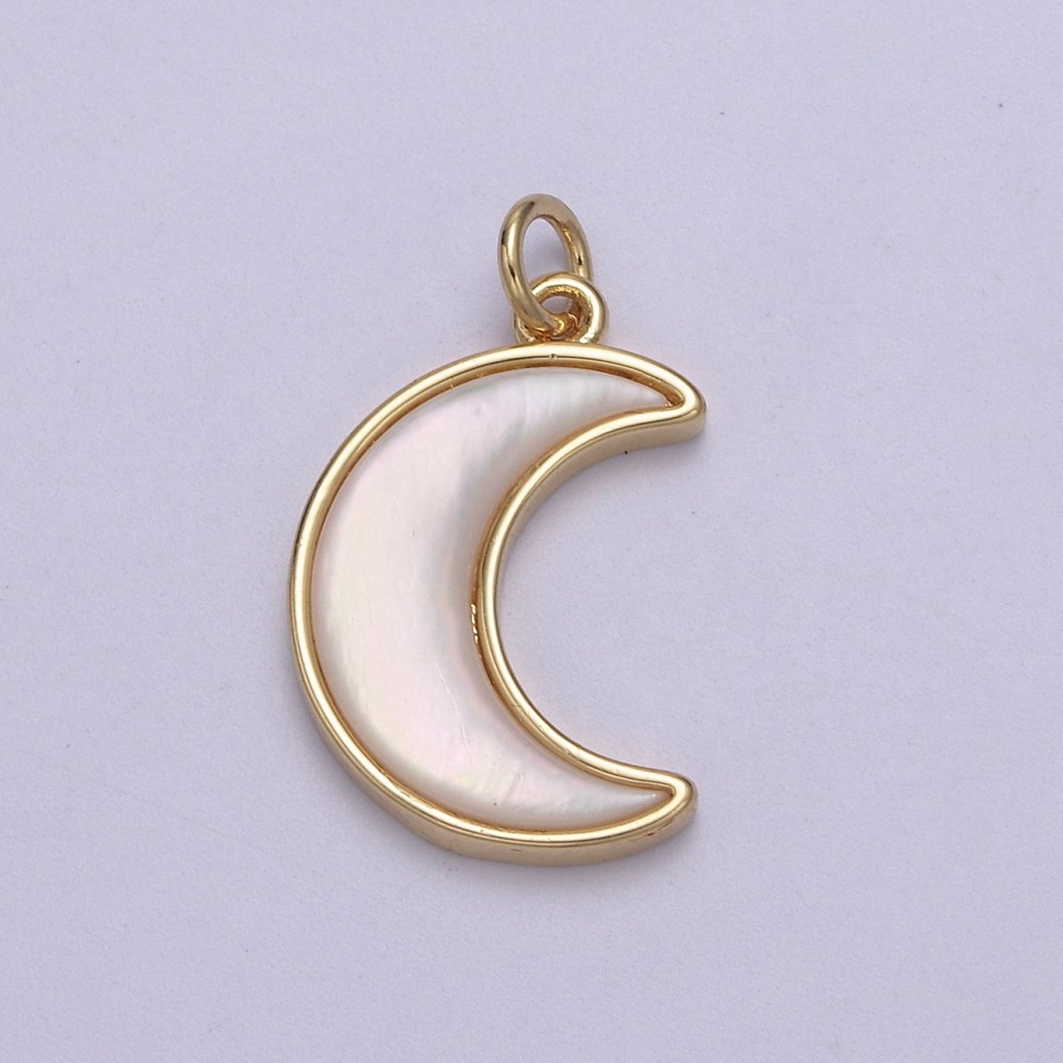 Dainty Shell Pearl Crescent Moon Charm Minimalist Celestial Jewelry Making  N-823