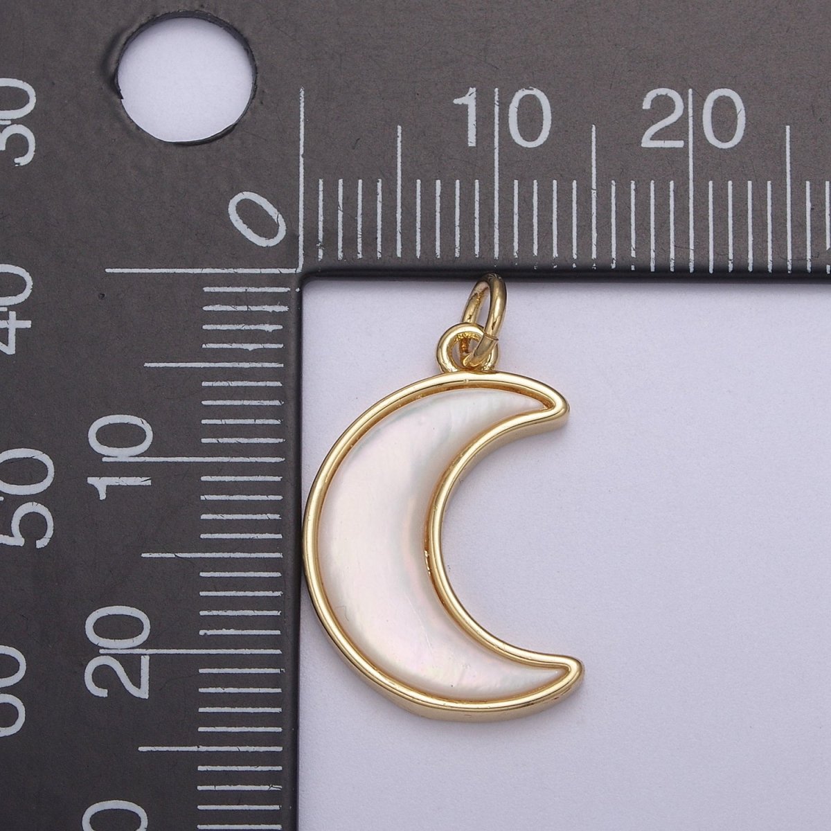 Dainty Shell Pearl Crescent Moon Charm Minimalist Celestial Jewelry Making  N-823